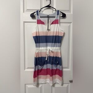 Striped Sleeveless Dress - Pink, Blue, White